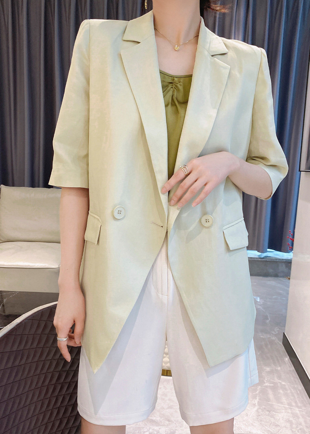 复古夏季外套西服小西西装亚麻订制私人lrks西装