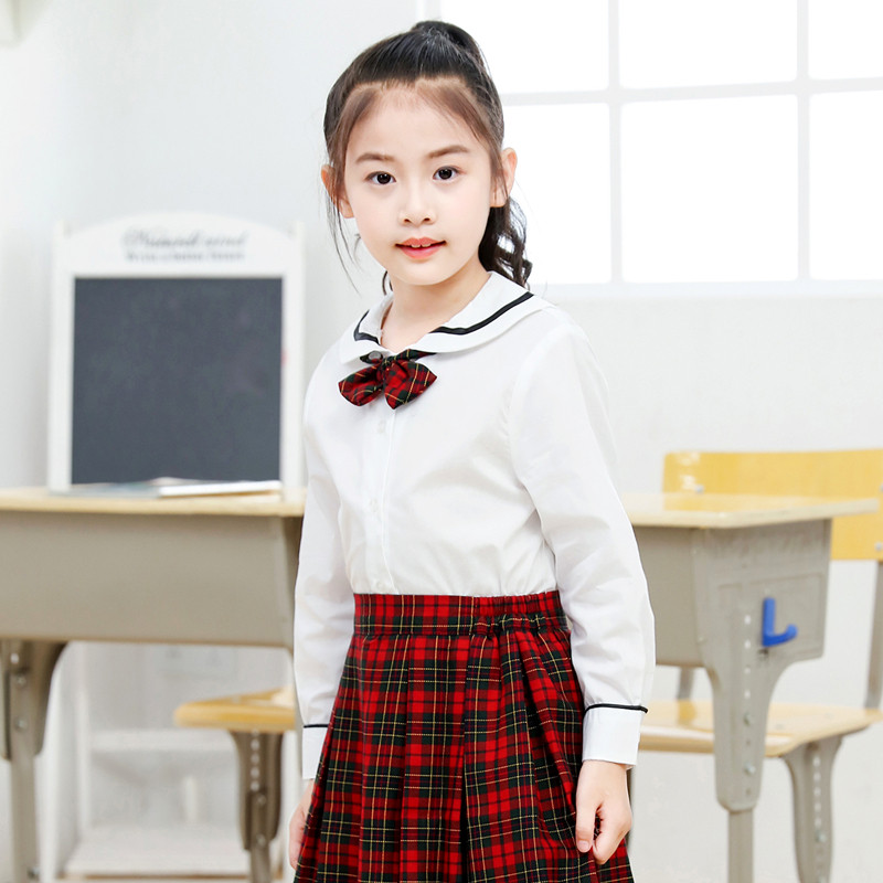 制服上衣长袖长女女装校服装配深圳小学礼服学生校服