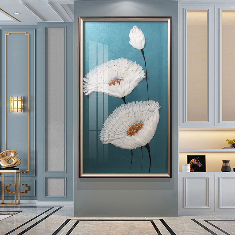 现代轻奢过道玄关进门背景墙立体实物手工挂画现代装饰画