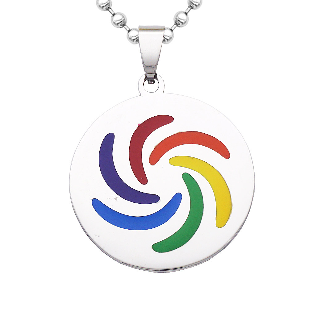 lgbt六色彩虹旗潮款情侣吊坠同性恋同志gay拉拉项链