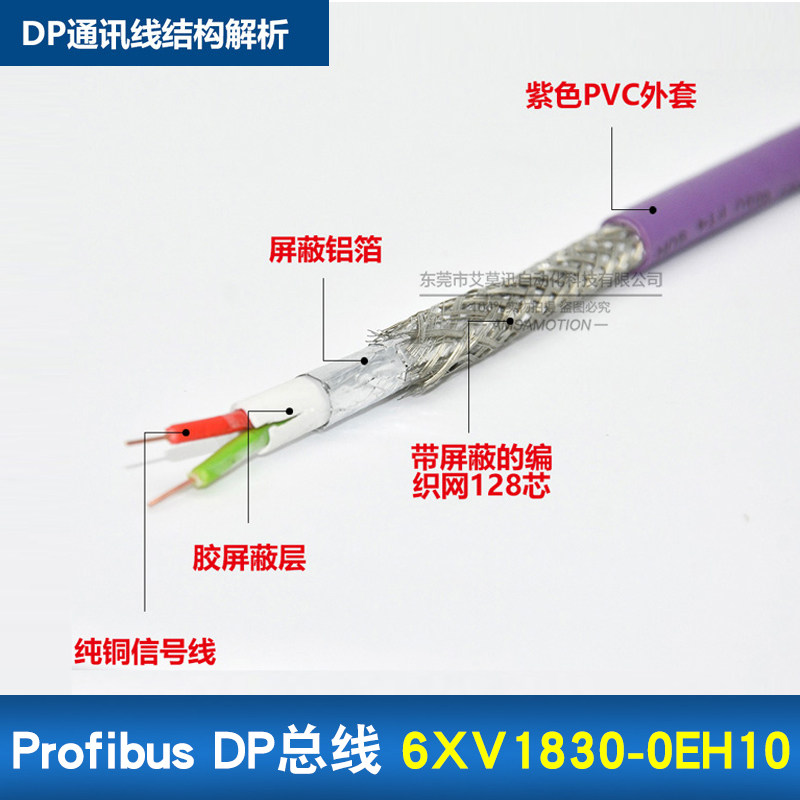 兼容西门子dp总线电缆profibus紫色rs485通讯通讯网连接线
