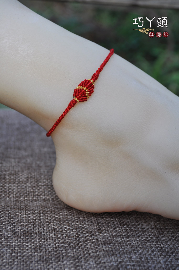 一夜成名红绳脚链特色中国名族饰品手工编织脚链