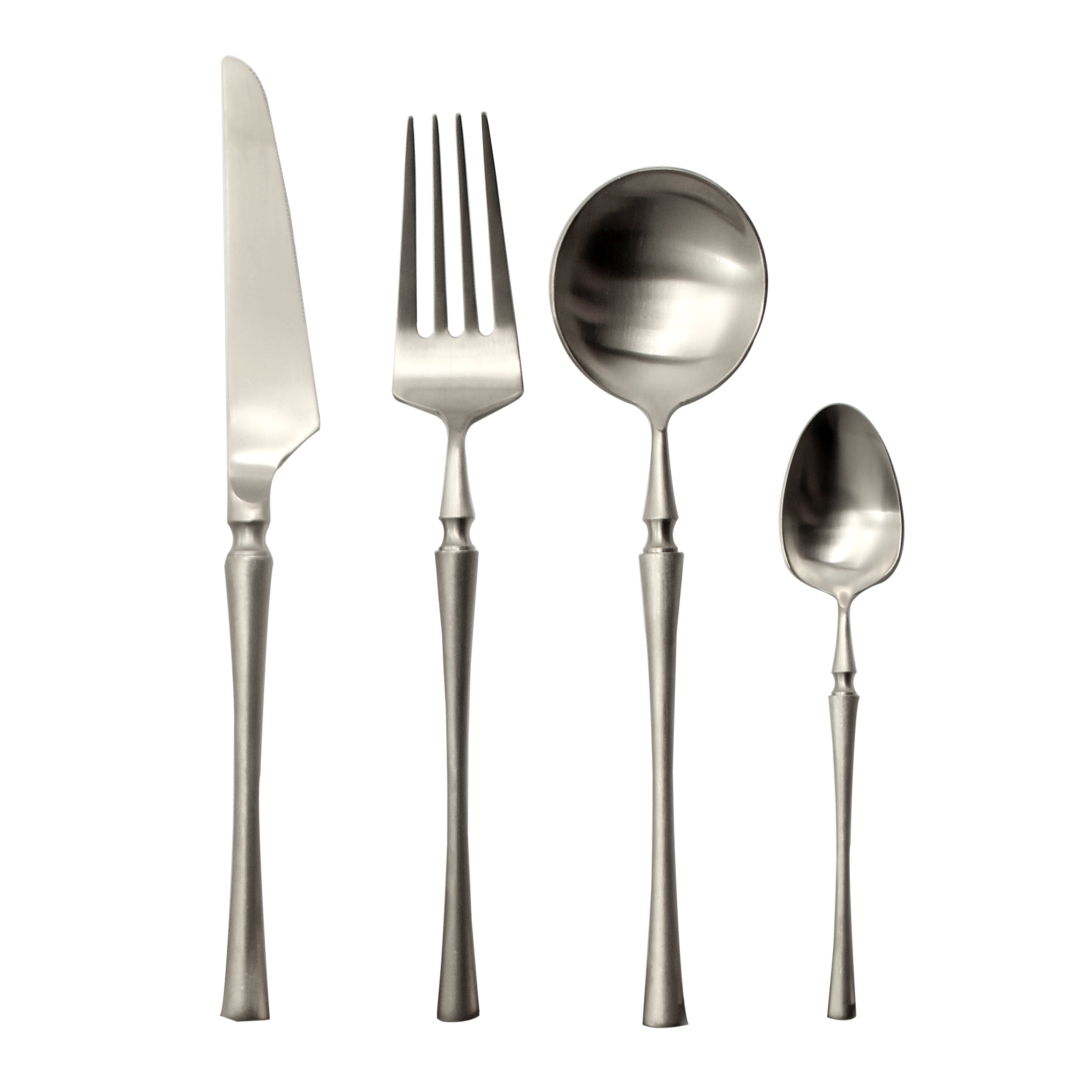 欧式拉丝质感不锈钢家用西餐刀叉四件件套牛排西餐餐具套装