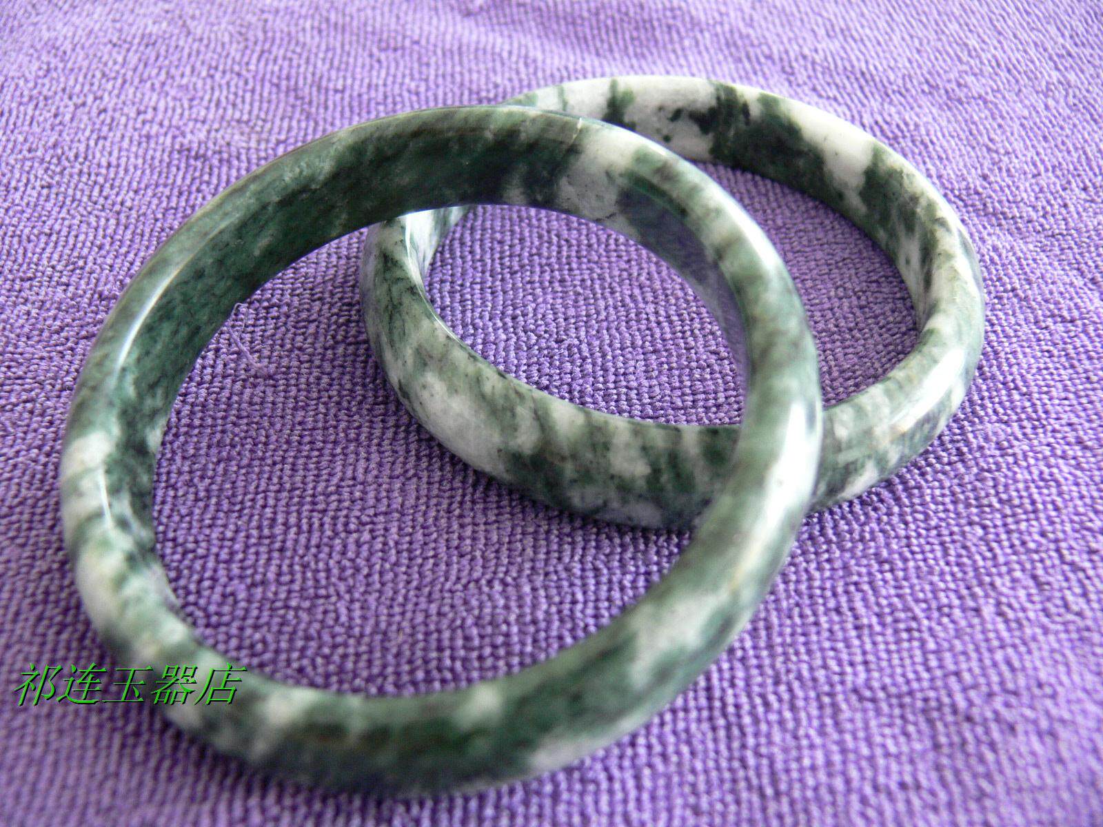 祁连彩玉手镯白底墨绿鉴定证书送礼冲钻掌柜推荐手饰