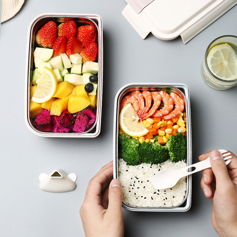 饭盒学生1人便携可爱小巧少女心不锈钢便当盒上班族单层保温餐盒