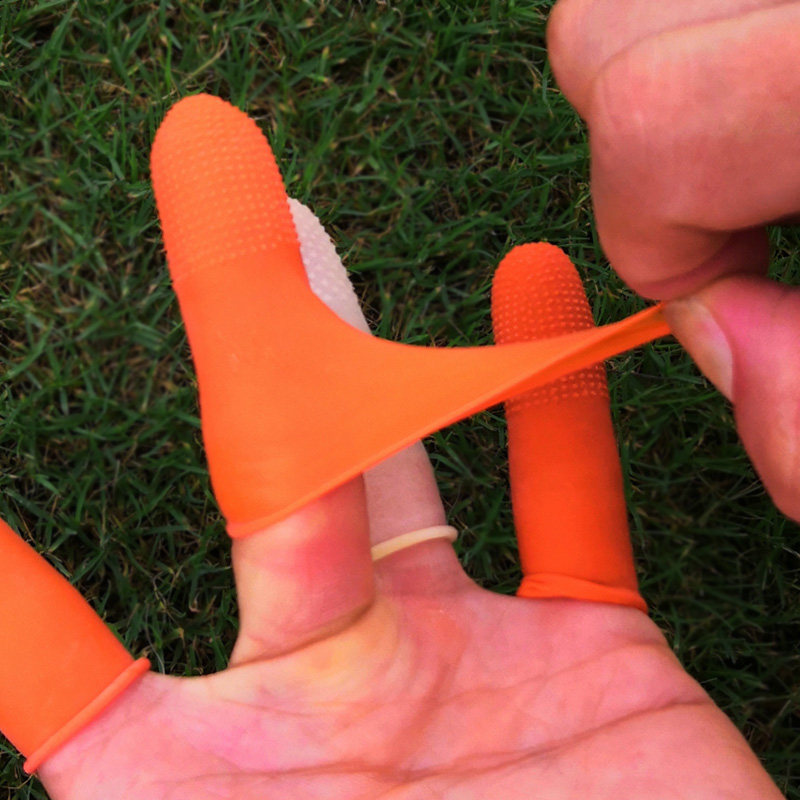 上班分页胶皮透气手指点钞手套半截母子大人手部防护用品