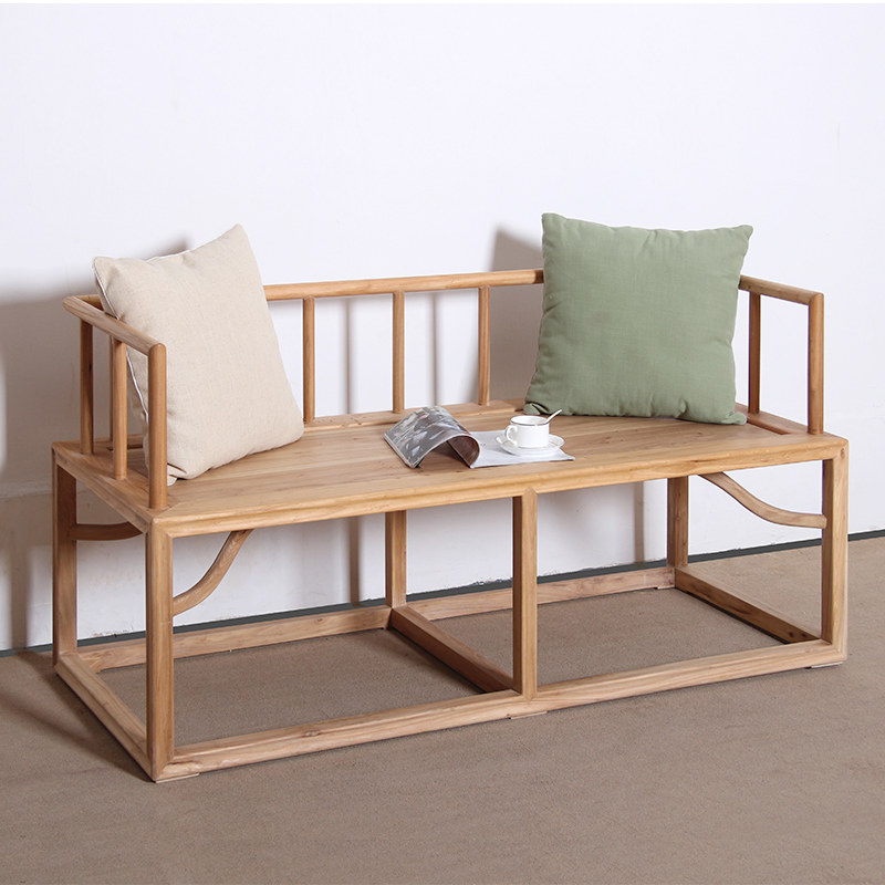 实木中式新中式原木榆木天然现代沙发双人免漆其它椅子