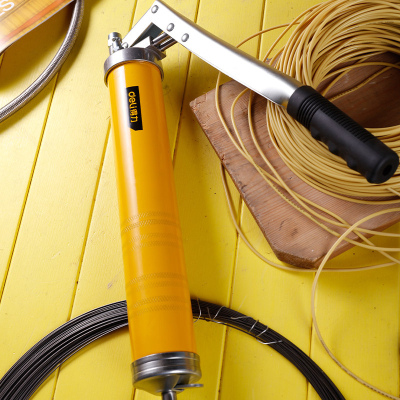 得力600cc重型手压式黄油枪手动黄油机枪自吸注油器润滑工具