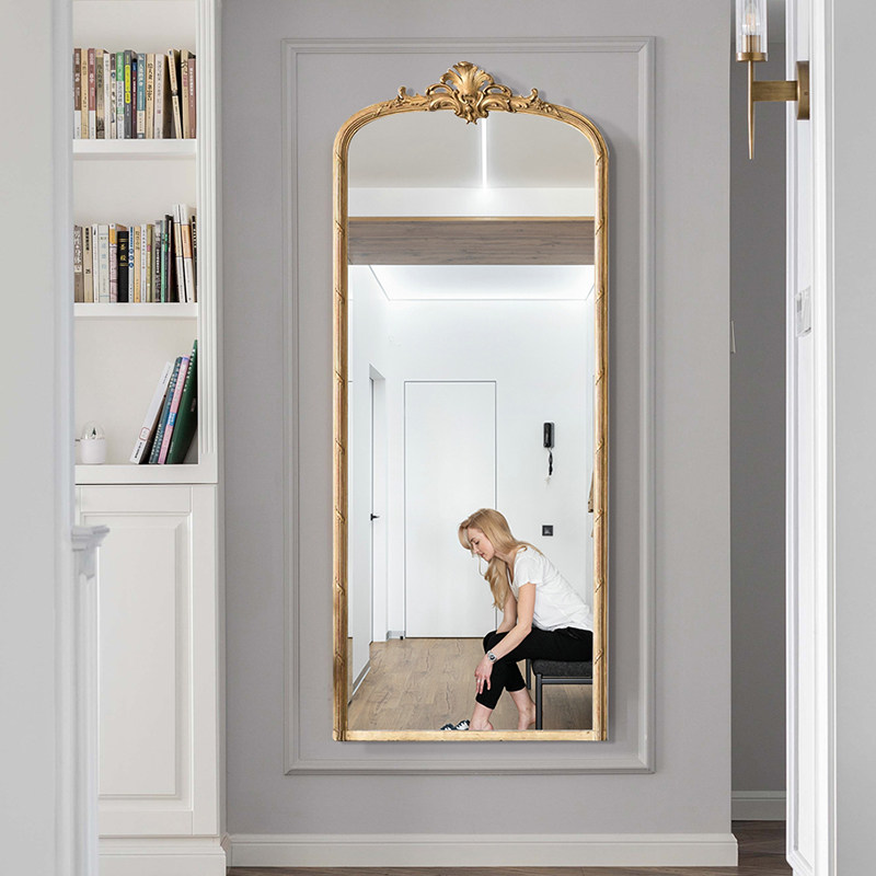 欧式全身镜家家用复古穿衣镜衣帽间镜子法式雕花穿衣镜