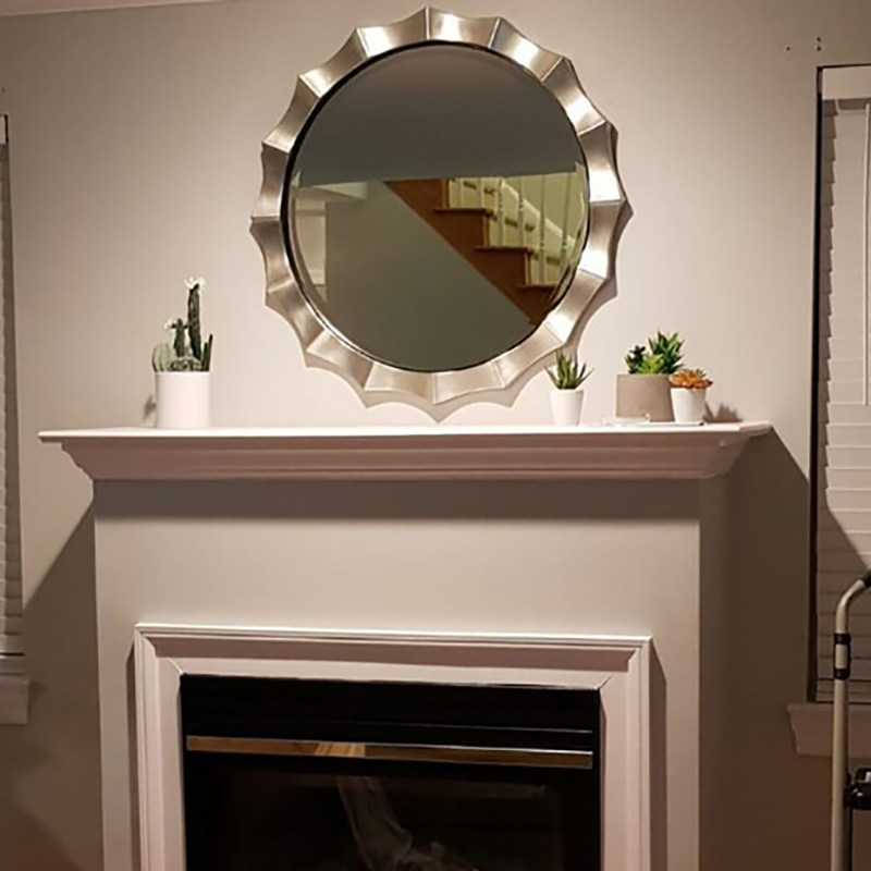 欧式装饰镜子玄关壁挂轻奢边镜客厅创意壁炉化妆镜