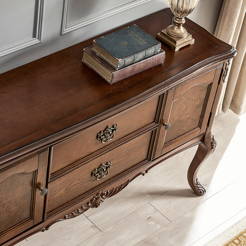 美式实木玄关柜客厅餐边柜欧式边柜入户玄关桌玄关台装饰桌供桌