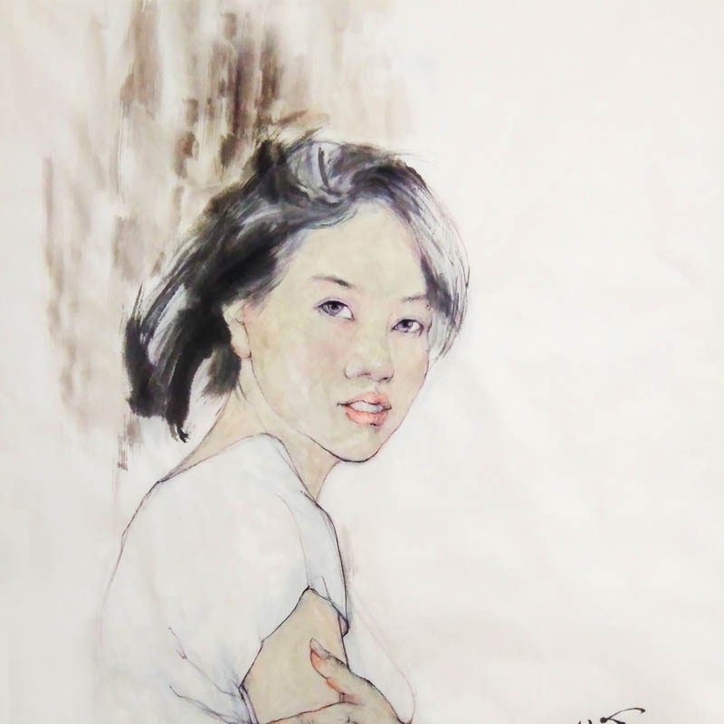 客厅装饰画中式现代现代人人物人物画画像宣纸真人国画