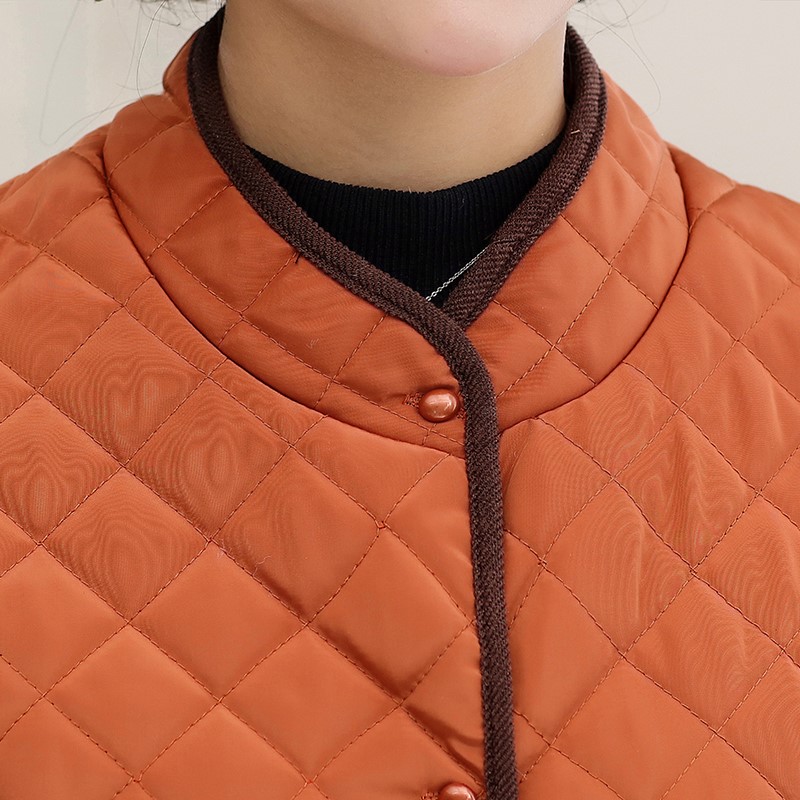 春秋中老年女士半袖丝棉羽绒棉妈妈马甲短袖上衣中老年女装