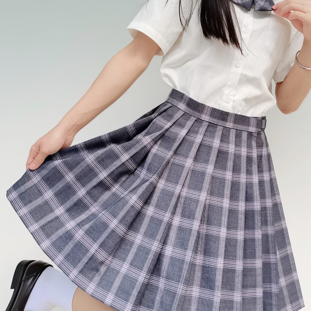 高腰软妹定位学院格子宿秋制服jk市场百褶裙半身裙