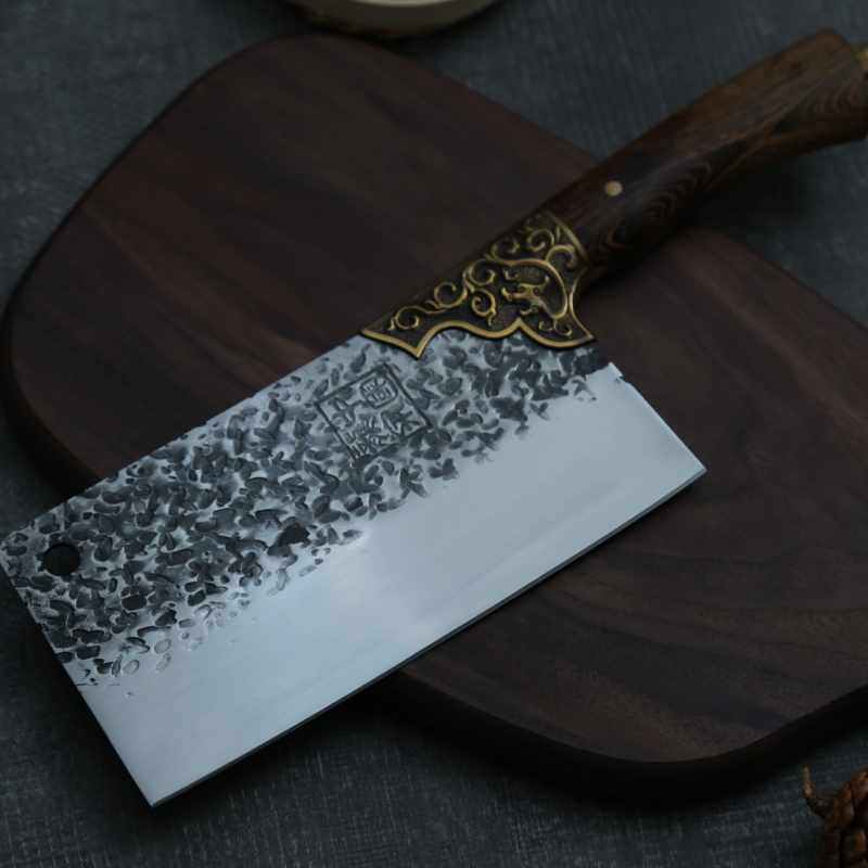 菜刀龙泉手工锻打家用不锈钢厨房厨师用具锋利菜刀