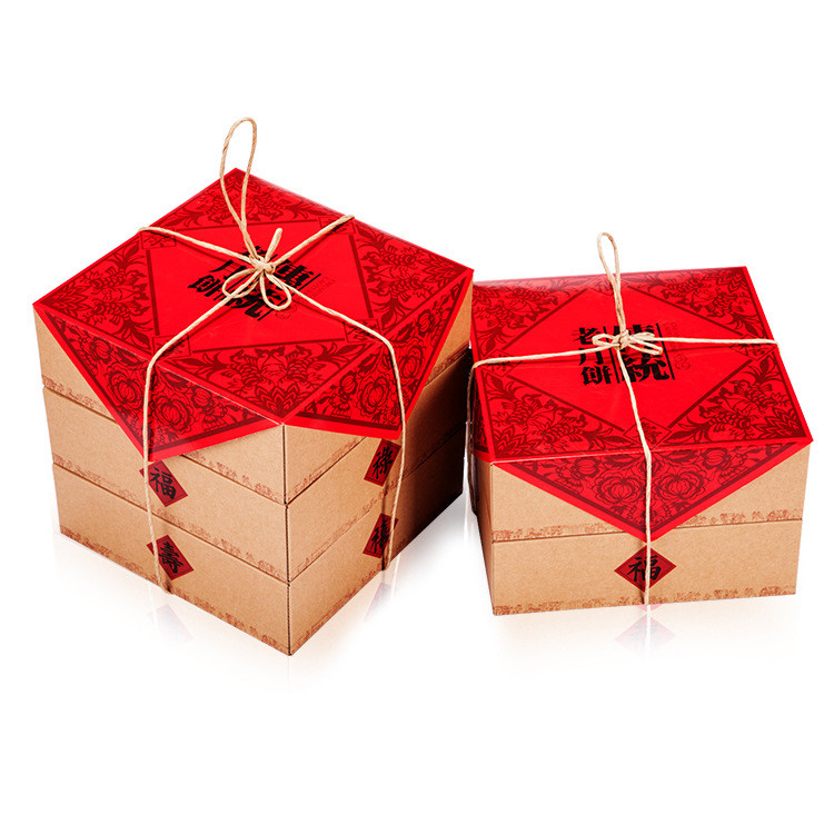 包装盒传统点心八件牛皮纸复古礼品盒中式糕点定制点心包装盒