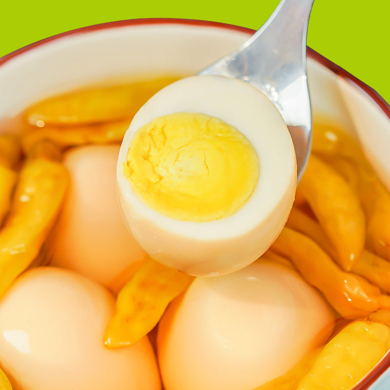 三客游泡椒卤蛋鸡蛋整箱即食脂小吃休闲零食低非乡巴佬茶叶五香蛋