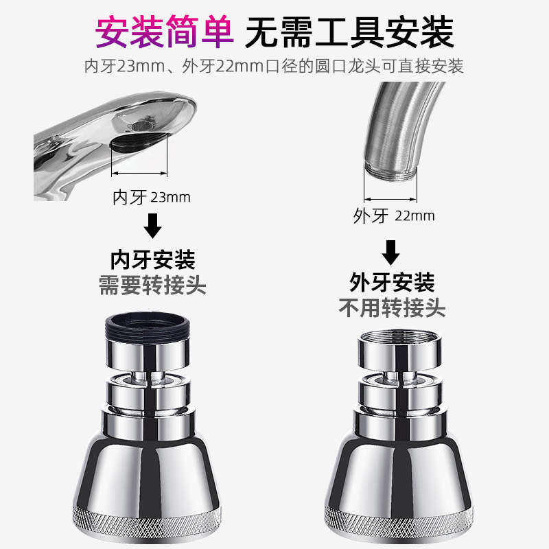 万象厨房360度旋转水龙头水嘴万能接头多功能防贱厨房龙头