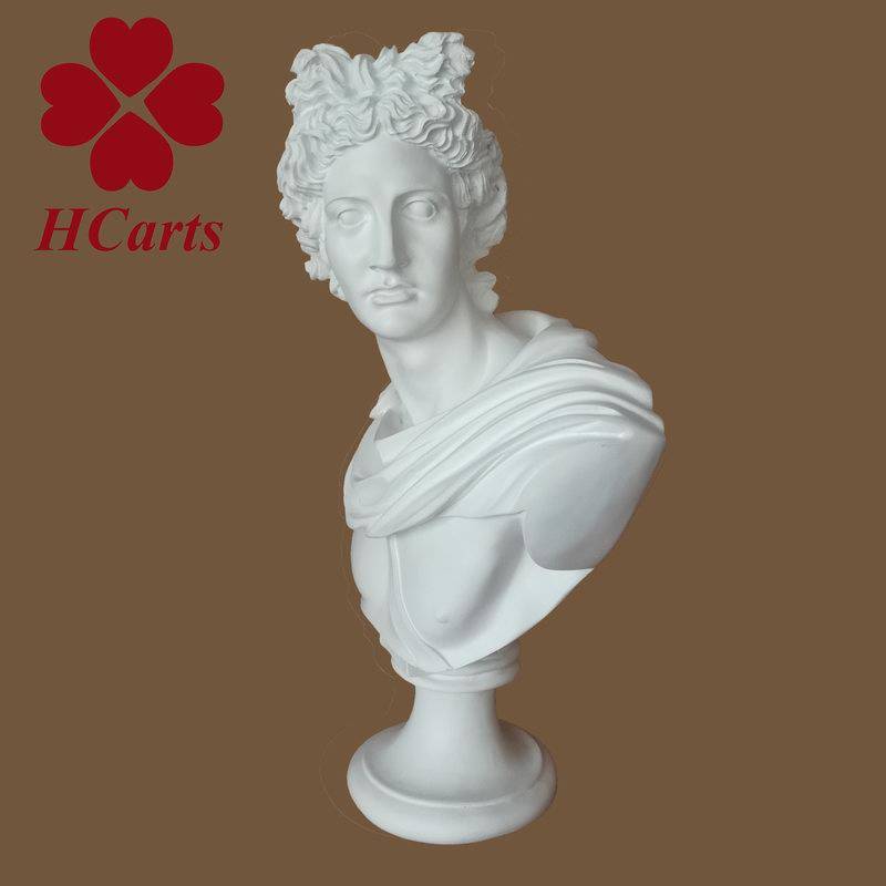ins风格50cm树脂仿石石膏阿波罗纯白胸像雕像摆件