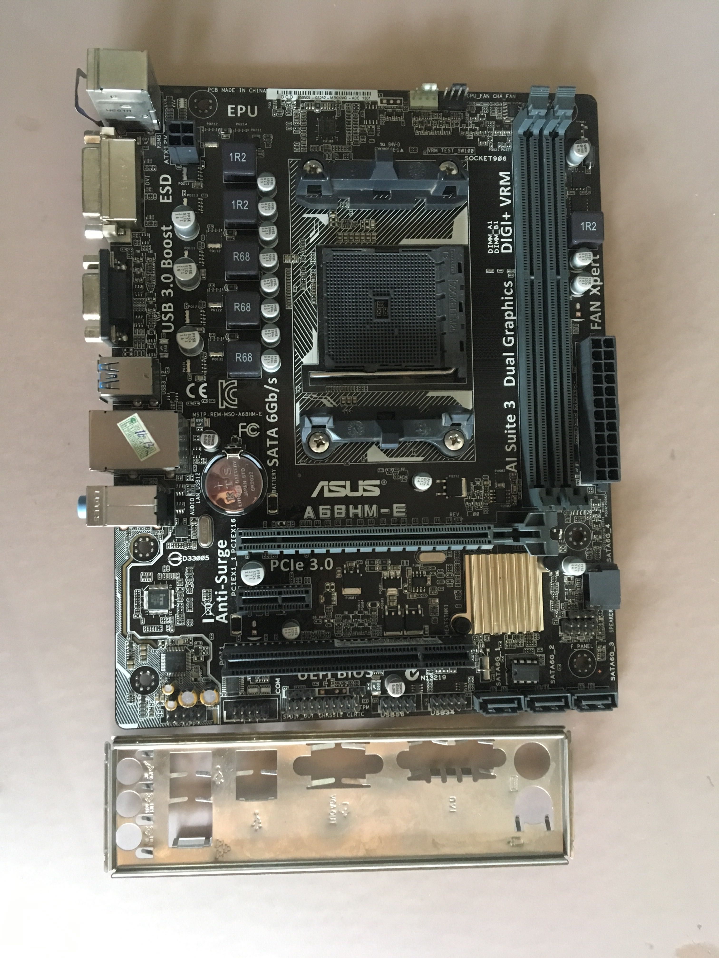 拆机华硕a68hme主板测好实图发货现货显示屏