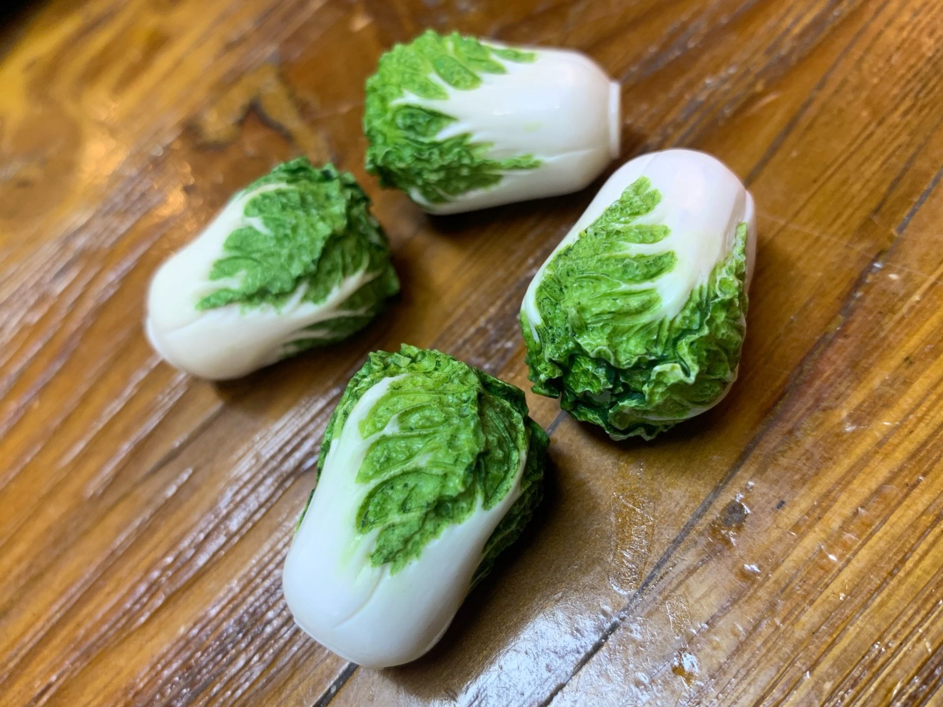 鹿角雕刻根付上色白菜手把吊坠项链文玩配饰项坠