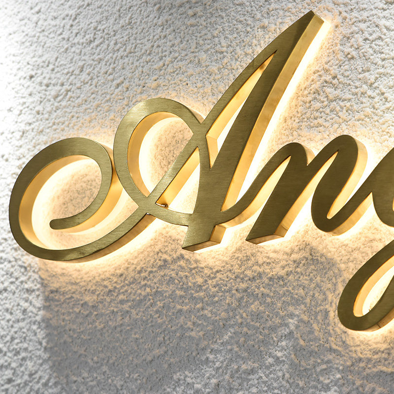 不锈钢水晶字发光字招牌定制广告发光字门头金属字logo定做定制 - 爱