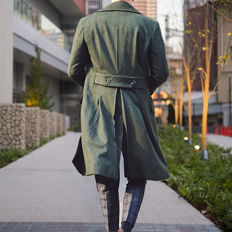 polocoat波鲁外套 复古英伦经典风格中长款修身羊绒羊毛呢大衣男