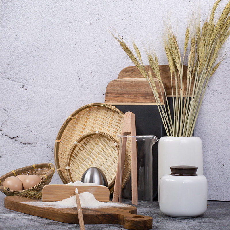 中式复古样板厨房装饰摆件大理石菜板茶罐摆设家饰软装搭配套装