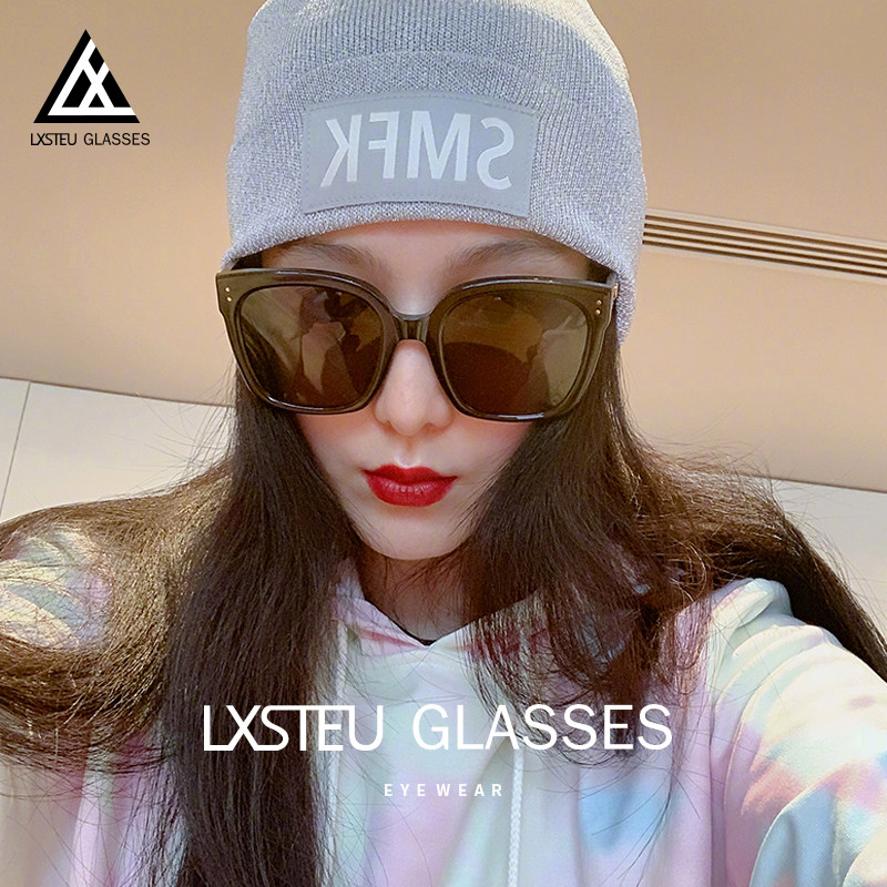 2020新款jennie珍妮kuku联名墨镜ins大脸方框太阳眼镜