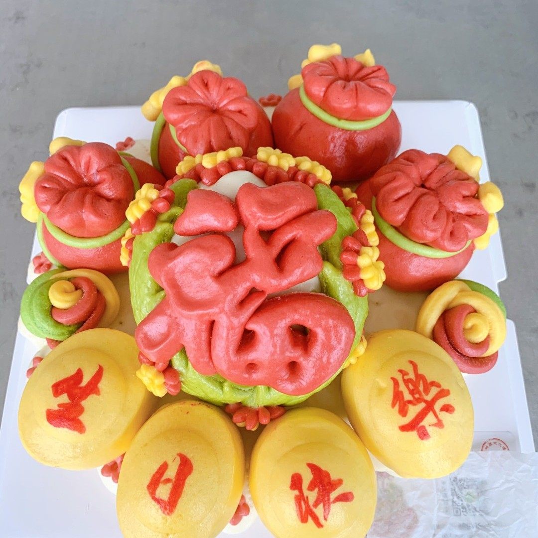 寿桃馒头生日老人祝寿福寿胶东饽饽中式蛋糕传统中式糕点