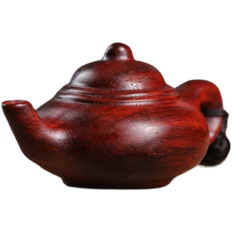 把把手把木质小壶摆件檀木茶壶随身文玩工艺品木雕