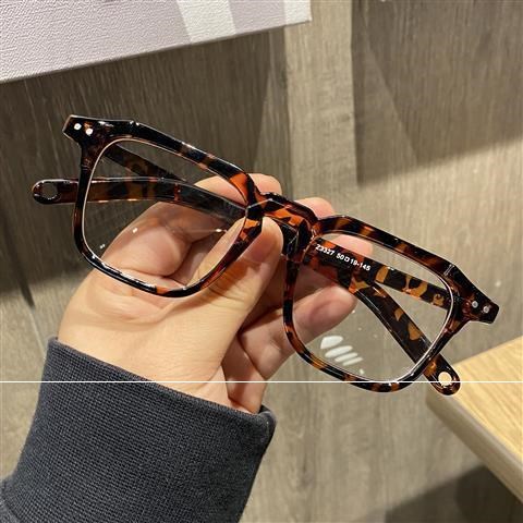 ins超火小红书同款小方方框黑色粗框眼镜女网定制成品光学镜