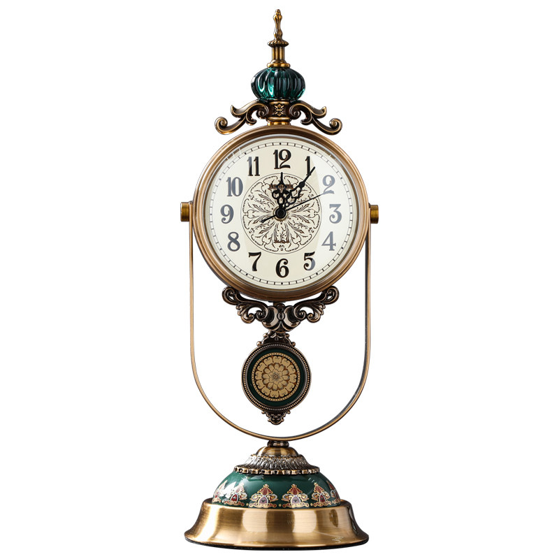 欧式座钟家用客厅时钟时尚复古钟表摆件创意台钟