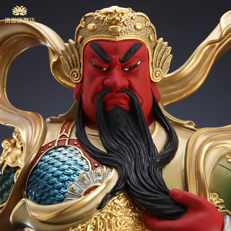 韦陀菩萨伽蓝纯铜供奉家用左右护法佛像武财神摆件