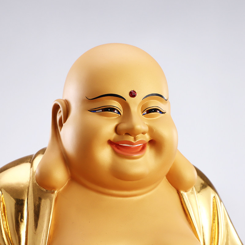 弥勒纯铜佛像笑佛大肚招财招财居居家供奉开业摆件