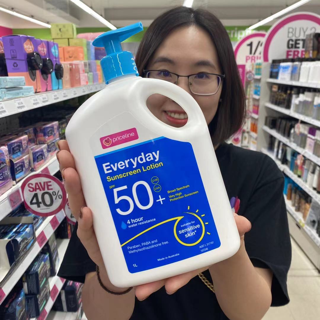 澳洲priceline防晒霜大容量装敏感痘肌儿童孕妇防晒伤黑清爽500ml
