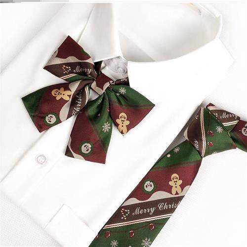 圣诞节领带卡通可爱雪人印花领结创意jk衬衫领带