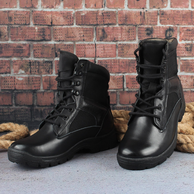 强人3515军靴男特种兵作战靴军勾高帮靴真皮户外战术靴男短靴子
