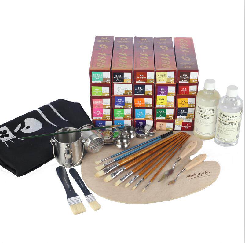 油画套装美邦祈富180ml大支颜料材料初学者工具油彩油画颜料