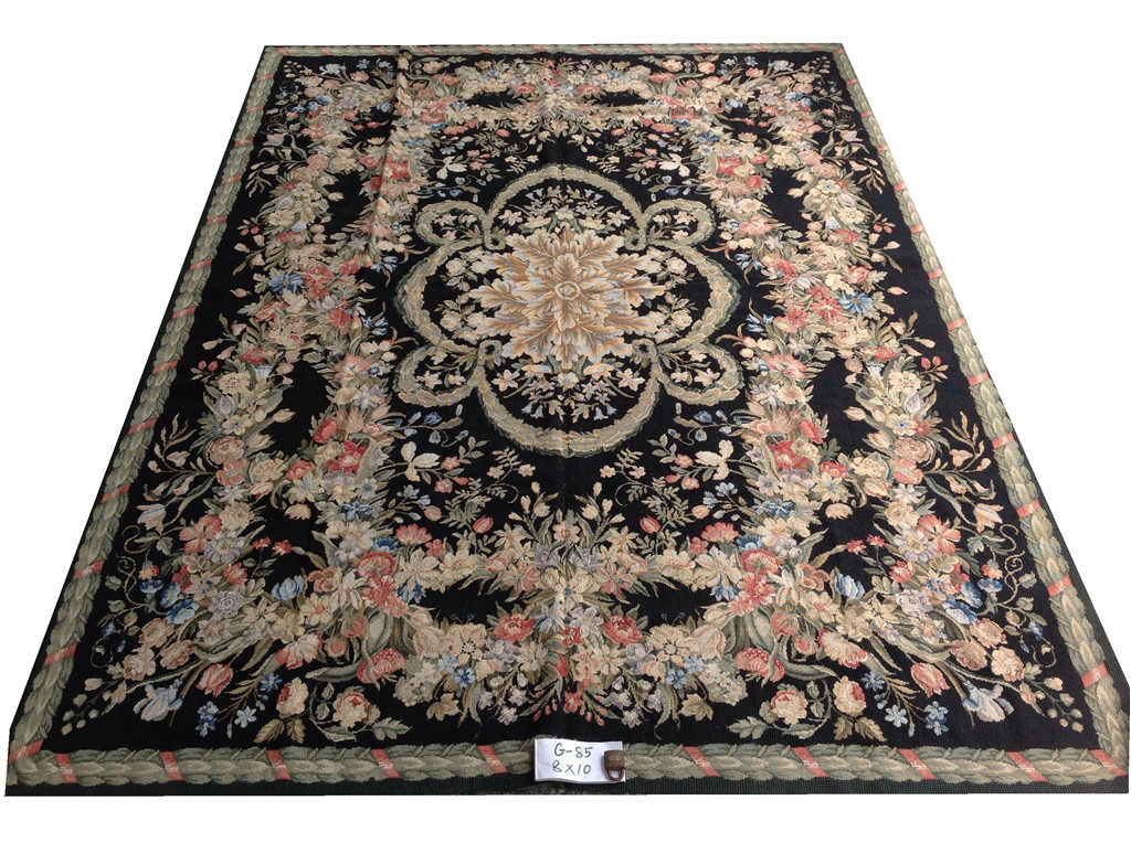 地毯手工编织网格刺绣手绣客厅100羊毛正品地毯