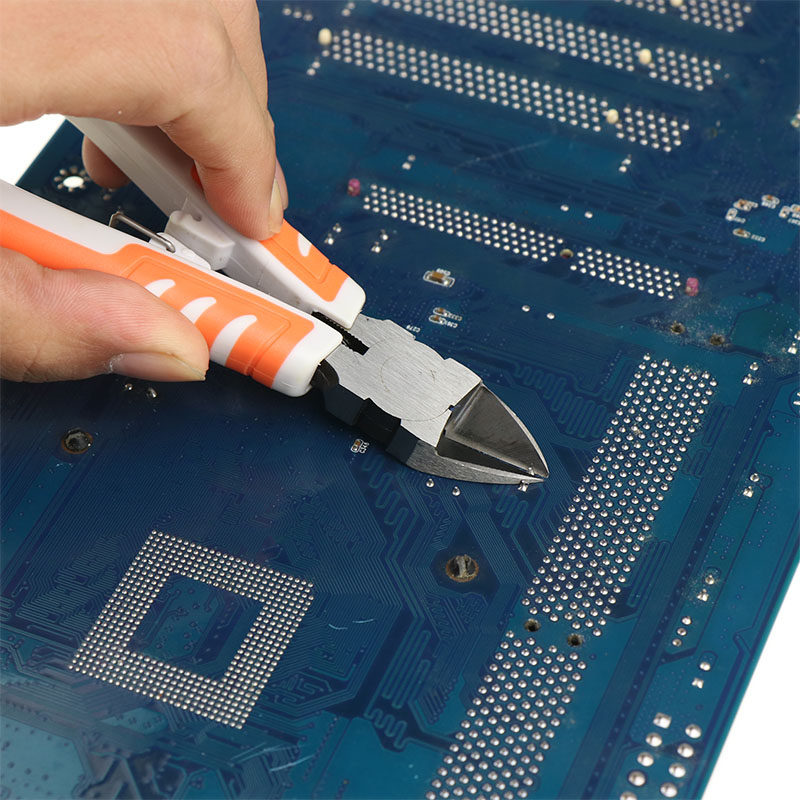 开拓 铬钒合金钢混塑柄电子钳 水口钳斜口钳 011220