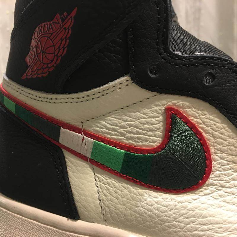 油腻airjordanaj1体育画报天生巨星绿钩刺绣篮球篮球鞋