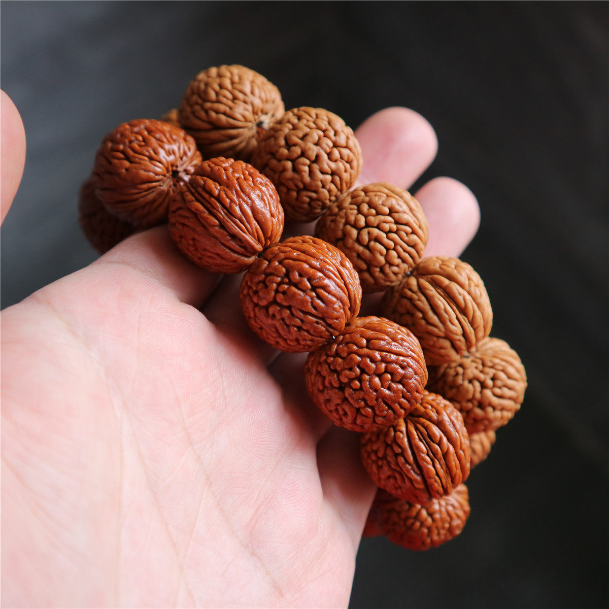 a1大龙龙鳞柳叶荔枝纹姜黄皮正圆矮桩桃核佛珠