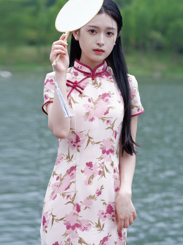 生如夏花改良旗袍2022年新款复古民国国风年轻少女旗袍