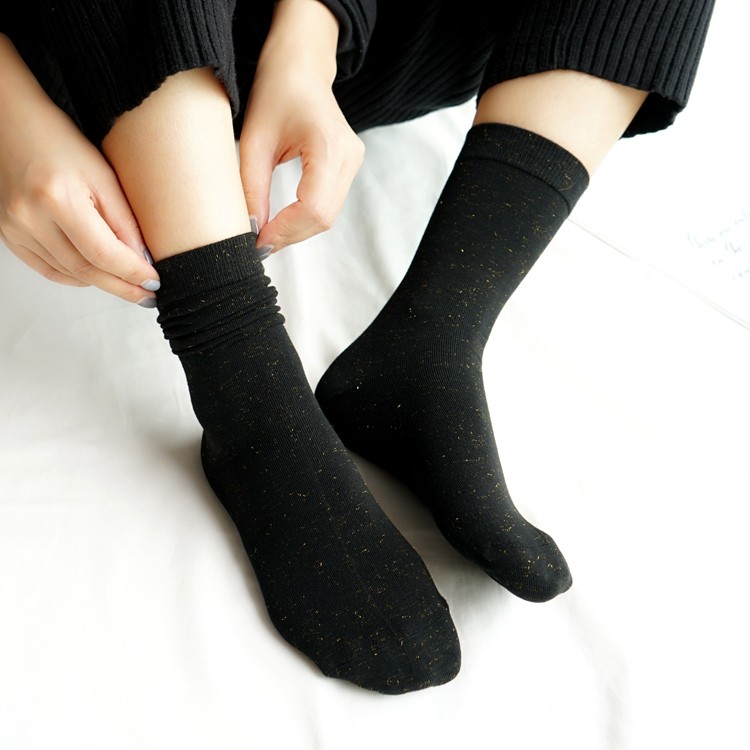 专柜精梳抗菌中筒银葱亮丝袜子长筒正品素面中筒袜