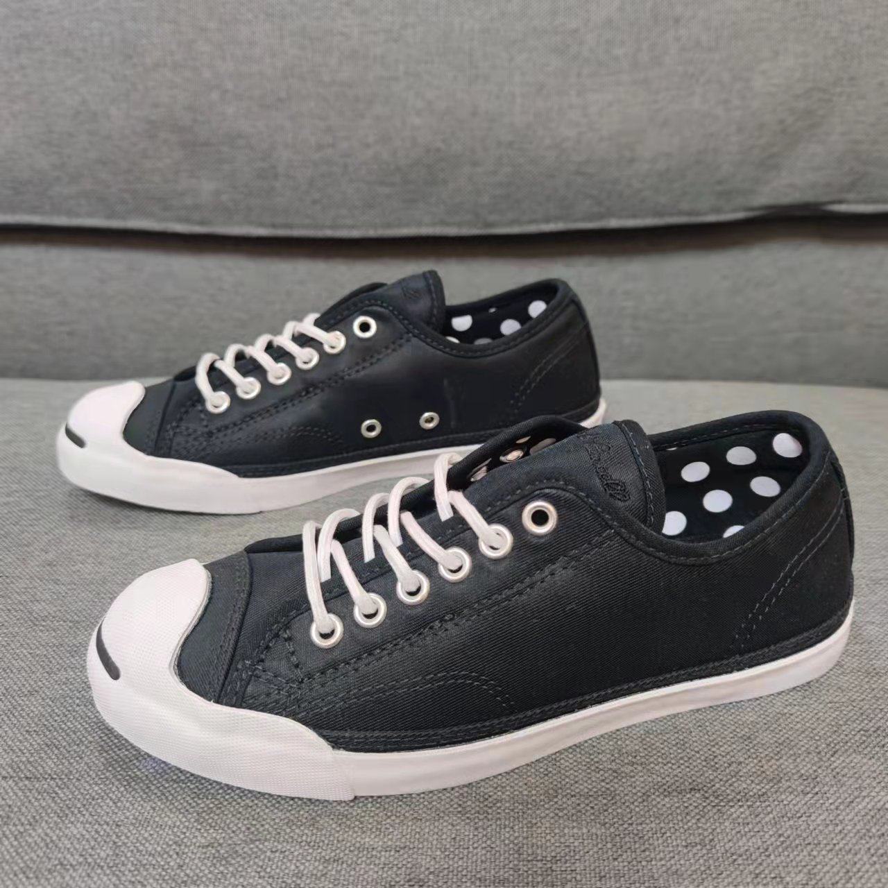convere匡威jackpurcelllp薄底波点印花开口笑158498c帆布鞋
