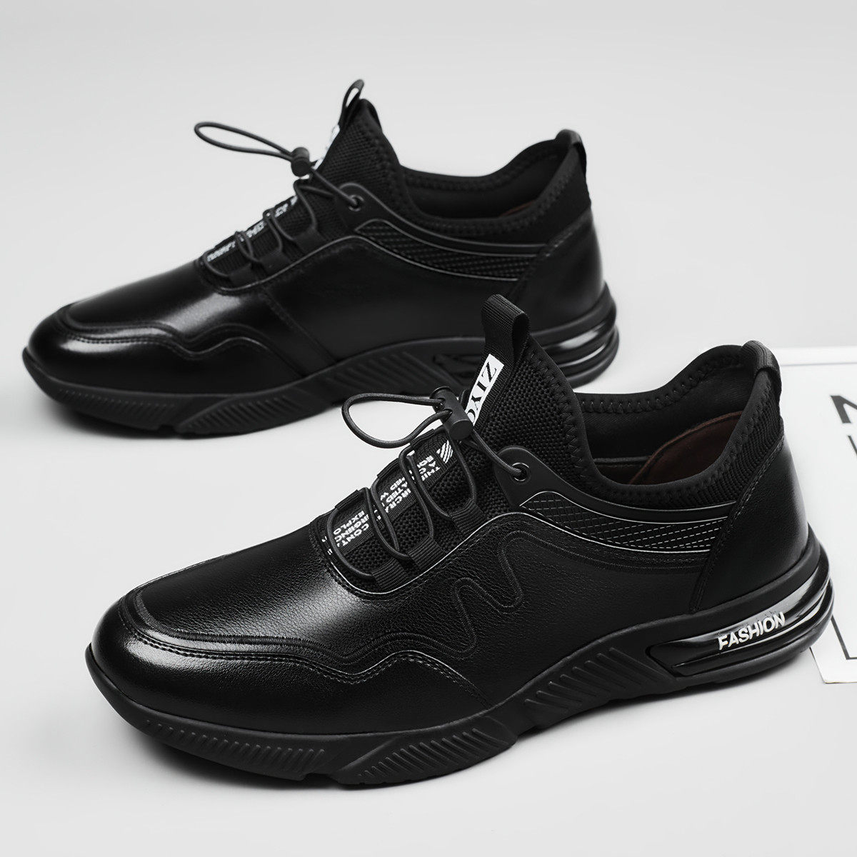 稻草人男鞋2022新款夏季休闲运动皮鞋真皮鞋子百搭时尚休闲鞋