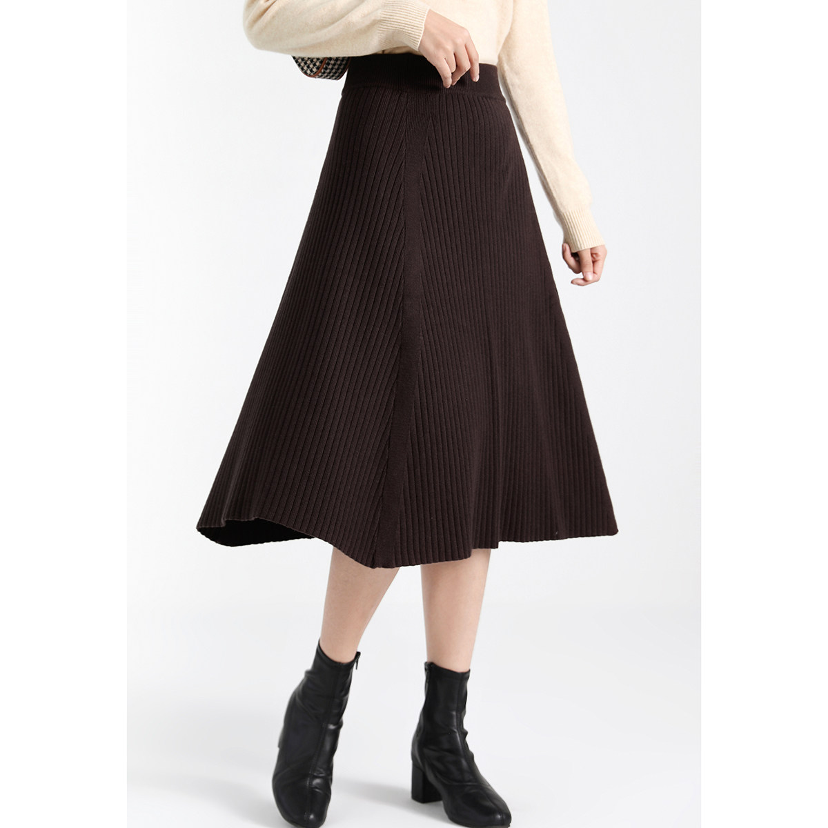 秋冬半身腰长款松紧加厚宽松字版型显瘦就是裙摆半身裙