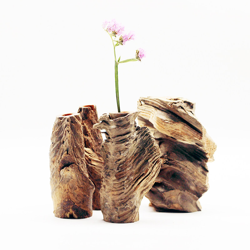 花插创意枯木小花茶室桌面摆件禅意客厅装饰花瓶