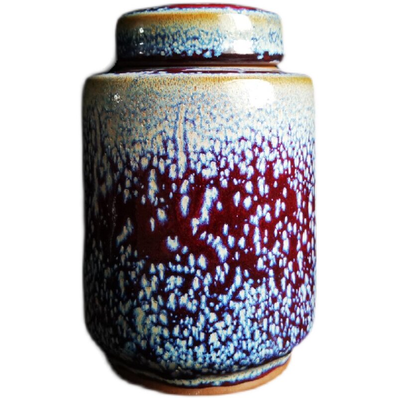 河南省工艺美术大师丁建中全手工手工制制作钧瓷雪花茶叶罐